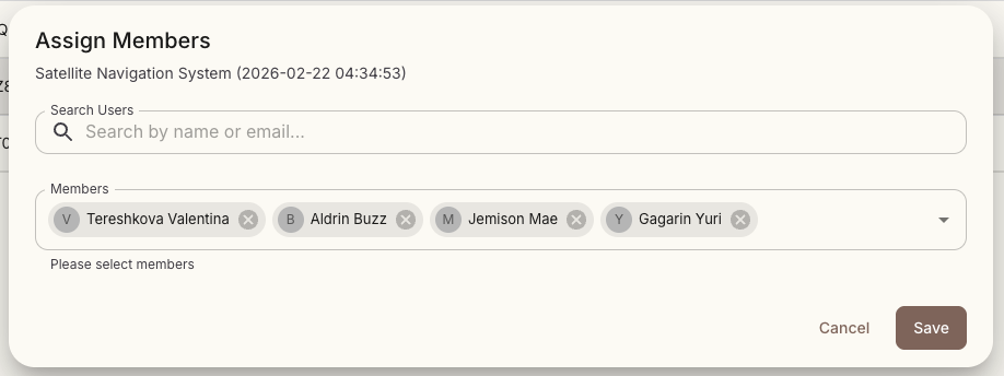 Multi-project management screen