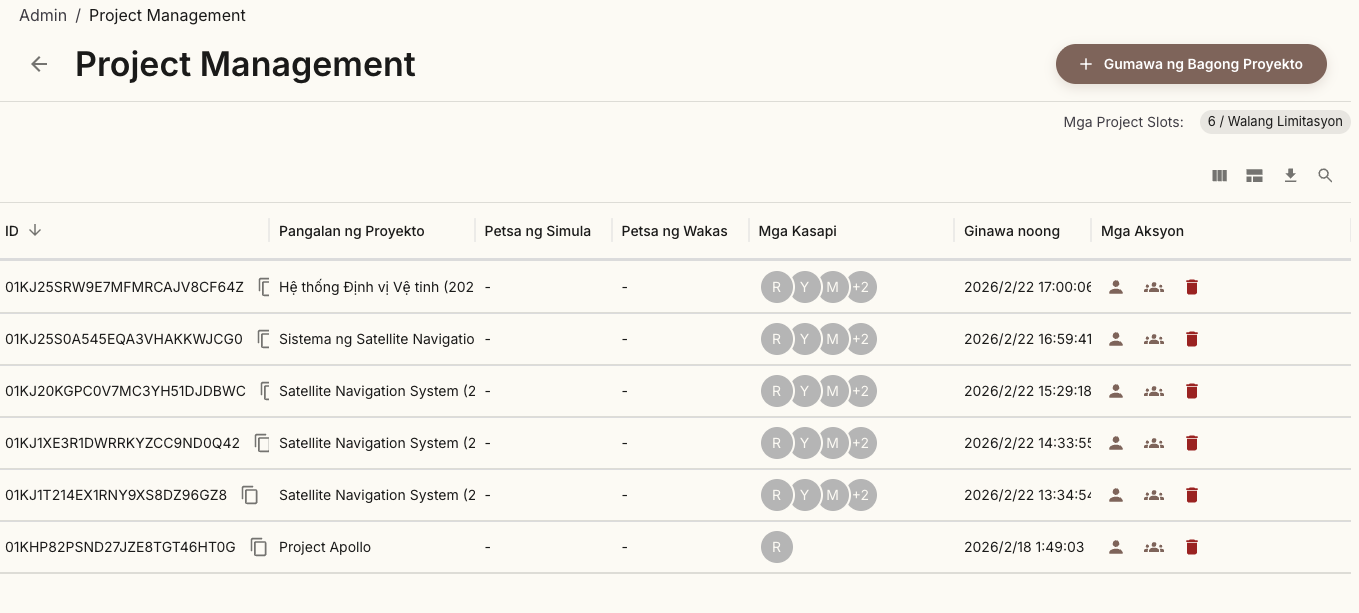 Multi-Project Management Screen Capture
