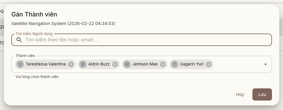 Màn hình quản lý đa dự án